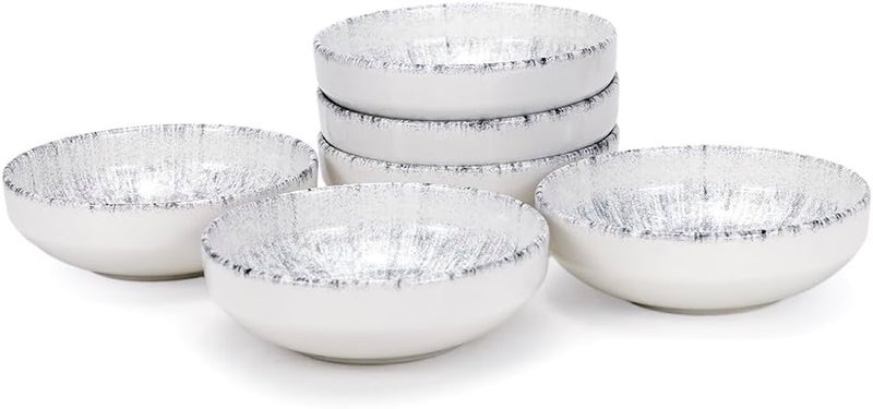 Edessa Astin Ceramic Round Soup Bowl - 15cm Multicolor Designer Bowl - Premium Glazed Ceramic for Serving Soup, Ramen, Curries, Desserts & Snacks - Microwave & Dishwasher Safe (Set of 6) - Image 2